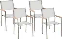  Beliani Lumarko Zestaw 4 krzeseł ogrodowych biały GROSSETO!