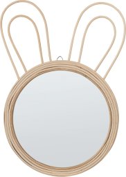 Beliani Rattanowe lustro ścienne królik ø 28 cm GOLONG!