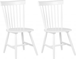  Beliani Lumarko Zestaw 2 krzeseł do jadalni drewniany biały BURGES!