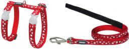 Komplet dla kota DESIGN Red Dingo Czerwony kropki