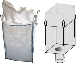 IZOMER Powlekany worek wielkogabarytowy BIG BAG 7. 4 uchwyty, wym. 900x900x1200 mm - KOMPLET 20 szt.