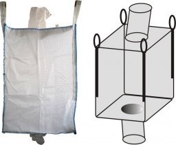 IZOMER Powlekany worek wielkogabarytowy BIG BAG 5. 4 uchwyty, wym. 900x900x1200mm - KOMPLET 20 szt.