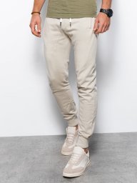  Ombre Spodnie męskie dresowe joggery P948 - jasnoszare XL