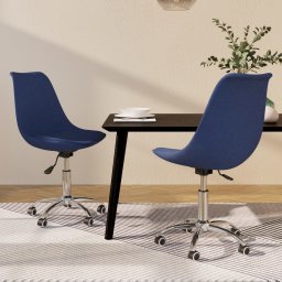  vidaXL vidaXL Obrotowe krzesła stołowe, 2 szt., niebieskie, obite tkaniną