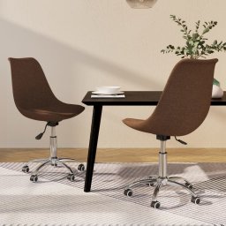  vidaXL vidaXL Obrotowe krzesła stołowe, 2 szt., brązowe, obite tkaniną