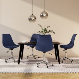  vidaXL vidaXL Obrotowe krzesła stołowe, 4 szt., niebieskie, obite tkaniną
