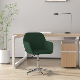 Krzesło biurowe vidaXL vidaXL Obrotowe krzesło biurowe, ciemnozielone, tapicerowane tkaniną