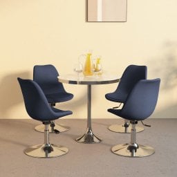  vidaXL vidaXL Obrotowe krzesła stołowe, 4 szt., niebieskie, obite tkaniną