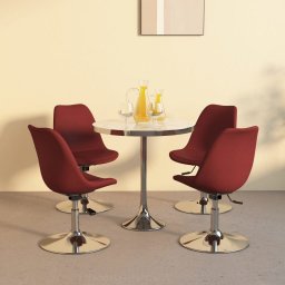  vidaXL vidaXL Obrotowe krzesła stołowe, 4 szt., winna czerwień, obite tkaniną