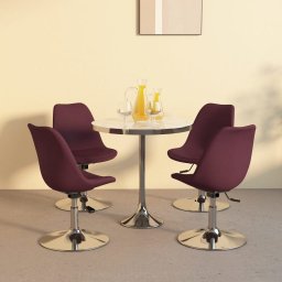  vidaXL vidaXL Obrotowe krzesła stołowe, 4 szt., fioletowe, obite tkaniną