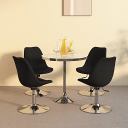  vidaXL vidaXL Obrotowe krzesła stołowe, 4 szt., czarne, obite tkaniną