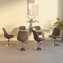  vidaXL vidaXL Obrotowe krzesła stołowe, 6 szt., kolor taupe, obite tkaniną