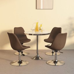  vidaXL vidaXL Obrotowe krzesła stołowe, 4 szt., brązowe, obite tkaniną