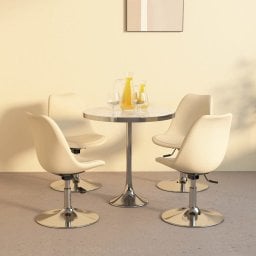  vidaXL vidaXL Obrotowe krzesła stołowe, 4 szt., kremowe, obite tkaniną