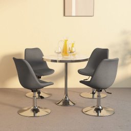 vidaXL vidaXL Obrotowe krzesła stołowe, 4 szt., jasnoszare, obite tkaniną
