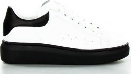  Sempre Sneakersy skórzane ze wstawką białe Sempre-36