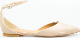 Victoria Gotti Baleriny sandały skórzane lakierowane beżowe Victoria Gotti-37