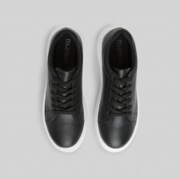  Mumka Shoes Sneakersy wegańskie na platformie gładkie czarne Mumka-38