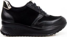  Clasicco Sneakersy skórzane zamszowe połyskujące czarne Clasicco-37