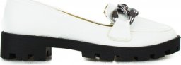  Optimo Mokasyny na platformie z ozdobą matowe białe Optimo-40