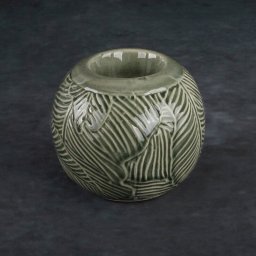  Eurofirany Świecznik ceramiczny kula DARA 10X10X9 zielony x2