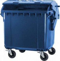 ARS Pojemnik do segregacji odpadów na kółkach, półokrągła pokrywa pojemność 1100 l (kolor niebieski)