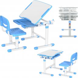  Mozos MOZOS DC-SET-BLUE biurko dziecięce krzesło z regulacją dla dzieci 2-12 lat