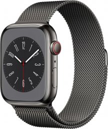 Smartwatch Apple Watch 8 GPS + Cellular 41mm Graphite Stainless Steel Grafitowy  (MNJM3FD/A)
