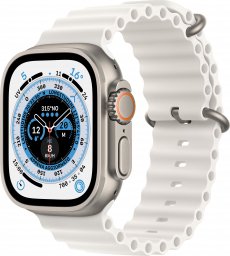 Smartwatch Apple Watch Ultra GPS + Cellular 49mm Titanium Case Ocean Band Biały  (MNHF3FD/A)