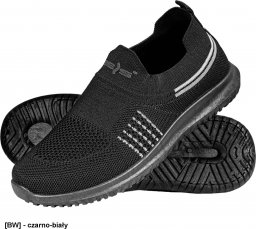  Grensho BSSOFI - damskie wciągane buty sportowe SOFI, materiał tekstylny zakończony ściągaczem, podeszwa PCV, - czarno-biały 36