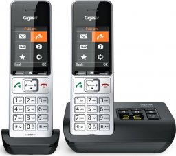 Telefon stacjonarny Gigaset Gigaset COMFORT 500A Duo, analogue telephone (silver/black, 2 handsets)