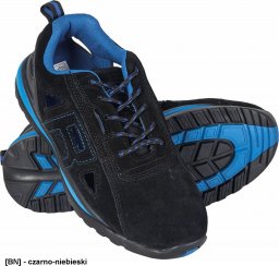  R.E.I.S. BRBORNEO SB FO SRA - bezpieczne buty zamszowe typu sandał, podnosek - czarno-niebieski 36