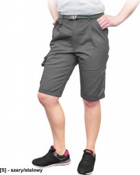  Leber&Hollman LH-WOMVOB-TS - damskie krótkie spodnie ochronne do pasa, 65% poliester, 35% bawełna, 270 g/m - szary/stalowy XL