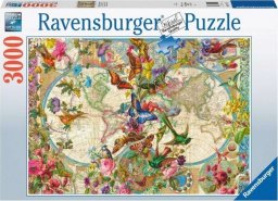  Ravensburger Puzzle 3000 elementów Flora i Fauna. Mapa Świata