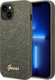 Guess Guess Glitter Flakes Metal Logo Case - Etui iPhone 14 Plus (zielony)