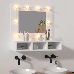  vidaXL Szafka z lustrem i oświetleniem LED, biała, 60x31,5x62 cm