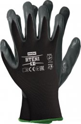  R.E.I.S. RTENI - rękawice ochronne z poliestru, powlekane nitrylem ze ściągaczem - czerwono-czarny 9