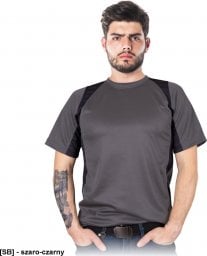  R.E.I.S. TSMODERN - T-shirt męski MODERN z siateczki - szaro-czarny 3XL