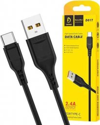 Kabel USB Alogy USB-A - USB-C 1 m Czarny