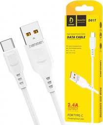 Kabel USB Alogy USB-A - USB-C 1 m Biały