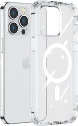  Joyroom Joyroom Magnetic Defender magnetyczne etui do iPhone 14 Pro pancerny pokrowiec z haczykami podstawką przezroczysty (kompatybilne z MagSafe)
