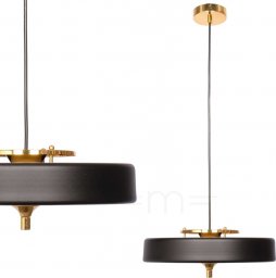 Lampa wisząca Copel LAMPA wisząca CG2000 ŻYRANDOL BK COPEL klasyczna OPRAWA metalowy ZWIS Art Deco okrągły LED 24W 3000K kabel złoty czarny
