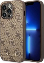  Guess Guess 4G Metal Gold Logo - Etui iPhone 14 Pro Max (brązowy)