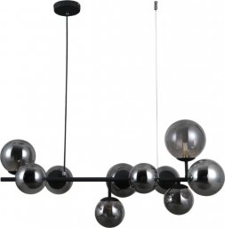 Lampa wisząca Italux Modernistyczna LAMPA wisząca FRONTERA PND-40423-10 Italux metalowa OPRAWA szklane kule zwis czarny przydymiony