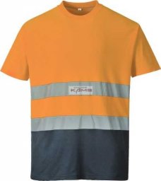  Portwest S173 - T-shirt ostrzegawczy dwukolorowe ostrzegawczy Cotton Comfort - pomarańczowo-granatowy XL