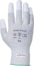  Portwest A198 - Rękawica antystatyczna do precyzyjnych prac z palcami powlekanymi PU - szary L