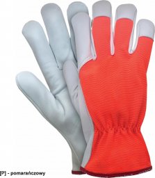  R.E.I.S. RLTOPER-VIVO - rękawice ochronne z koziej skóry, fluorescencyjne kolory - pomarańczowy 7