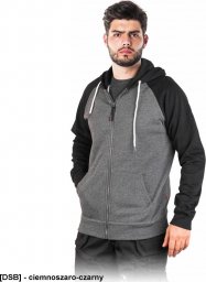 R.E.I.S. ONIX - bluza polarowa 70% poliester, 30% bawełna, 260 g/m - ciemnoszaro-czarny M