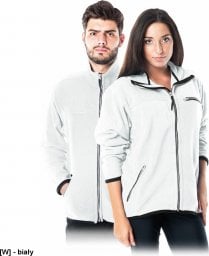 R.E.I.S. POLAR-HONEY - bluza, miły w dotyku krótko strzyżony polar, 100% poliester 290 g/m2, suwak, 3 zasuwane kieszenie - biały M