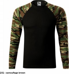  MALFINI Camouflage LS 166 - ADLER - Koszulka unisex, 160 g/m, 100% bawełna, - camouflage brown 2XL